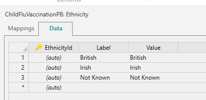 Picture showing the Ethnicity Drop List. 
